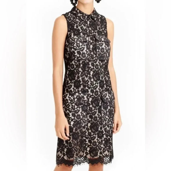J. Crew Lace Sleeveless Shift Dress in Black - NEW - Size 4 - Picture 2 of 10